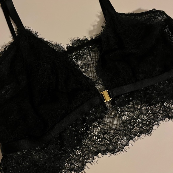 Auden Women's Lace Longline Eyelash Front Closure Clasp Bralette size Small - Picture 4 of 14